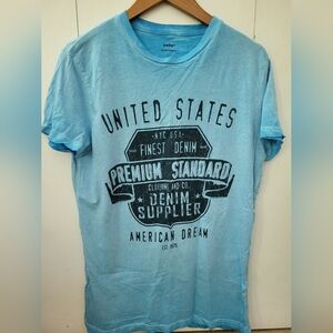 American Dream Blue Graphic Short Sleeve Tee Sz L